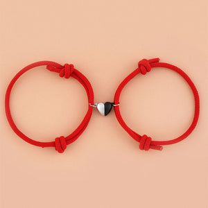 Magnetic Heart Couple Matching Rope Bracelet
