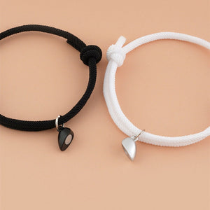 Magnetic Heart Couple Matching Rope Bracelet