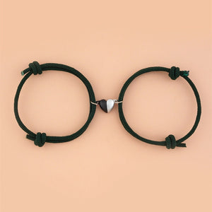 Magnetic Heart Couple Matching Rope Bracelet