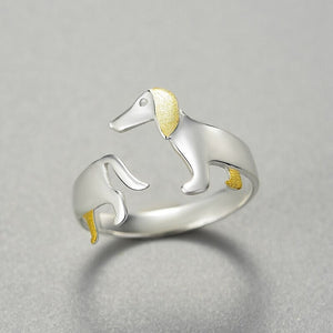 Dachshund Puppy Dog Stacking Wrap Ring