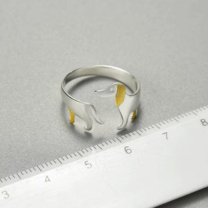 Dachshund Puppy Dog Stacking Wrap Ring