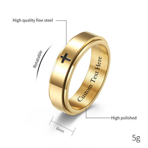 Cross Anxiety Fidget Spinner Band Ring