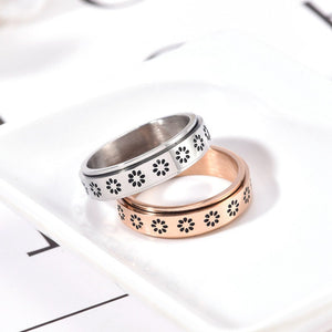 Sun Star Moon Daisy Fidget Couple Ring