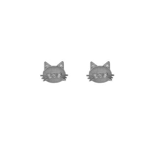 Tiny Small Opal Cat Stud Earrings