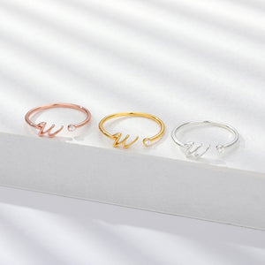 Initial Letter Stacking Thin Band Ring
