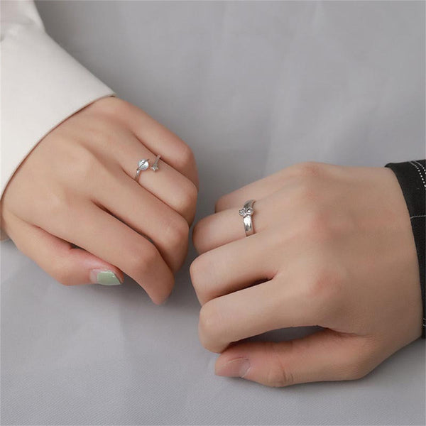 Planet Space Astronaut Couple Ring