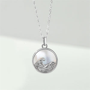 Mountain Ocean Matching Couple Necklace