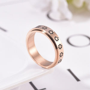 Sun Star Moon Daisy Fidget Couple Ring