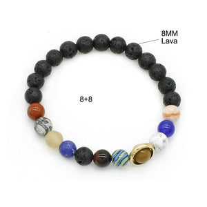 Sun Moon Star Solar System Bead Bracelet