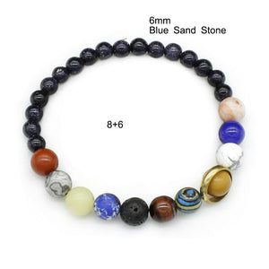 Sun Moon Star Solar System Bead Bracelet