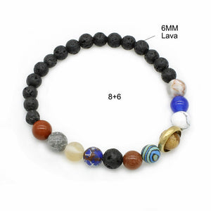 Sun Moon Star Solar System Bead Bracelet