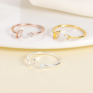 Initial Letter Stacking Thin Band Ring