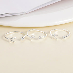 Initial Letter Stacking Thin Band Ring