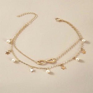 Star Mobius Strip Double Chain Anklet