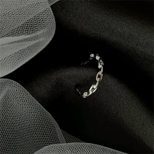 Silver Twisted Stackable Chain Ring