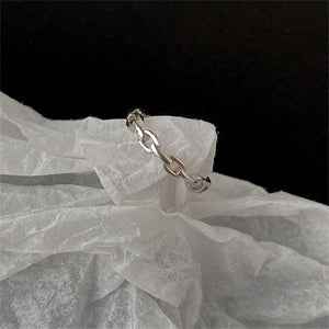 Silver Stacking Open Band Chain Link Ring