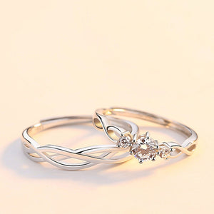Wing Fish Silver Couple Matching Band Ring