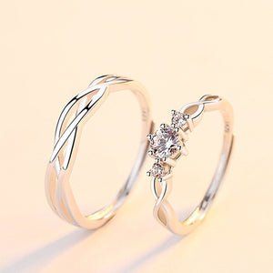 Wing Fish Silver Couple Matching Band Ring