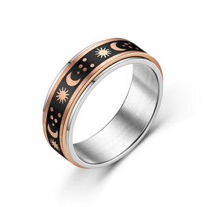 Sun Moon Star Fidget Spinner Band Ring