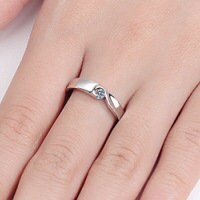Heart Matching Couple Wedding Band Ring