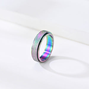 Rainbow Chrome Fidget Spinner Band Ring