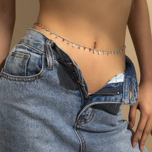 Dainty Boho Color Bead Waist Belly Chain