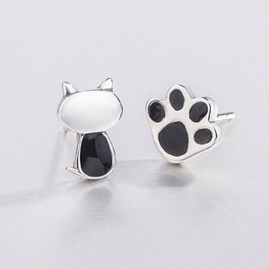 Tiny Small Cat Paw Cartilage Stud Earrings