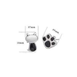 Tiny Small Cat Paw Cartilage Stud Earrings