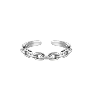 Silver Stacking Open Band Chain Link Ring