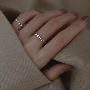 Silver Stacking Open Band Chain Link Ring