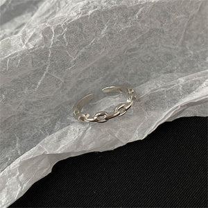 Silver Stacking Open Band Chain Link Ring