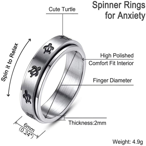 Sea Turtle Anxiety Fidget Spinner Ring