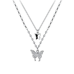 Butterfly Charm Double Chain Necklace