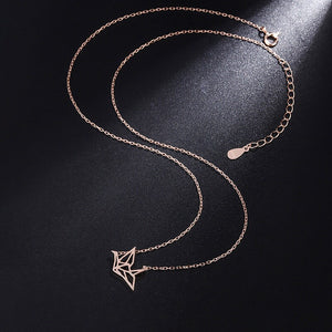 Japanese Orizuru Paper Crane Bird Necklace