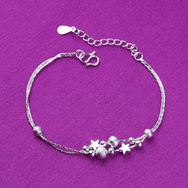Dainty Silver Star Charm Bracelet