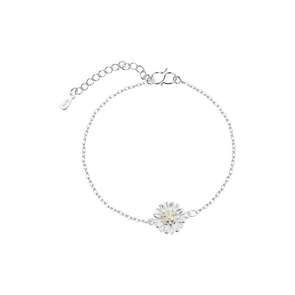 Silver Daisy Layered Anklet