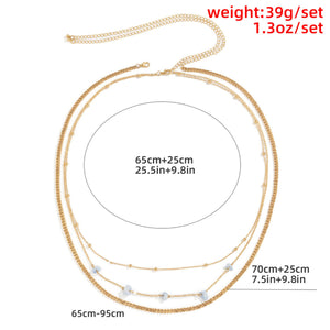 Boho Crystal Bead Triple Waist Belly Chain
