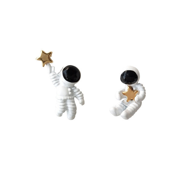 Astronaut Star Space Couple Earring