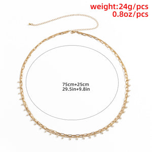 Pearl Charm Boho Double Waist Belly Chain