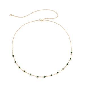 Boho Green Crystal Bead Waist Belly Chain