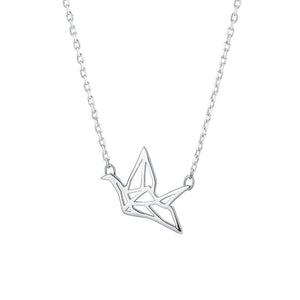Japanese Orizuru Paper Crane Bird Necklace