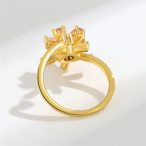 Orange Flower Anxiety Fidget Spinner Ring