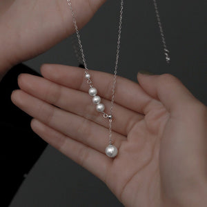 Elegant Pearl Charm Pendant Y Necklace