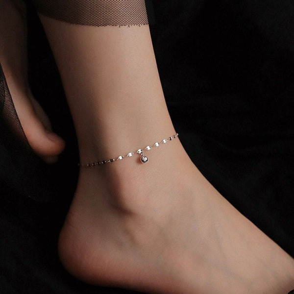 Dainty Gold Ball Charm Anklet