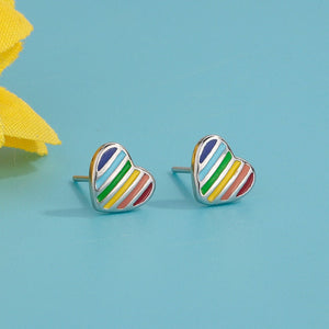 Rainbow LGBTQ Pride Heart Star Earrings
