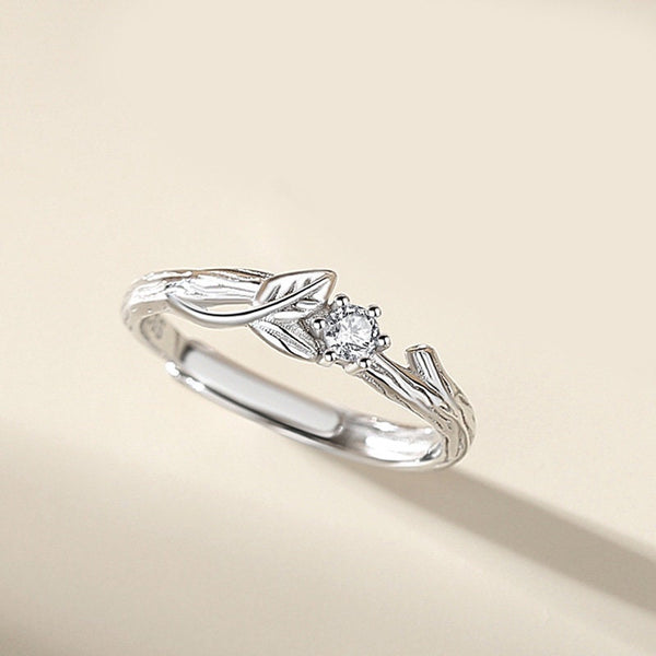 Branch Leaf Couple Matching Ring