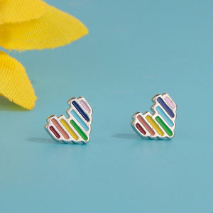 Rainbow LGBTQ Pride Heart Star Earrings
