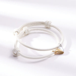 Magnetic Heart Leather Couple Bracelet
