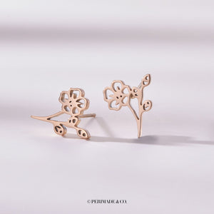 Custom Birth Flower Stud Earrings