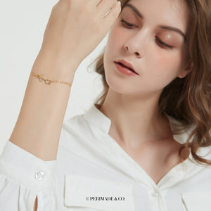 Opal Tulip Flower Charm Stacking Bracelet